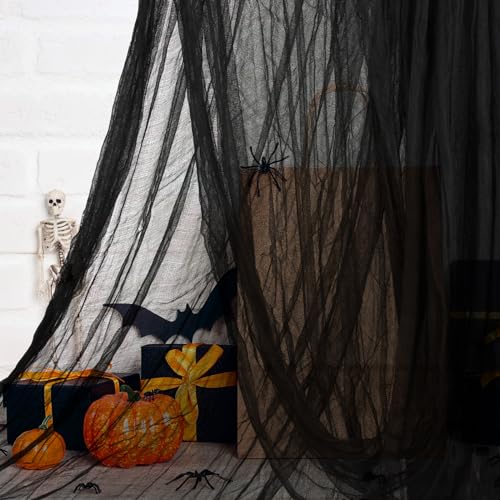 NEBURORA Halloween Gruselige Tuch Schwarz 200 x 85 Zoll Spukhaus Party Dekorationstuch für Halloween Deko, Zuhause, Raumdekoration, Wand, Esstisch, Treppe und Außeneingang, Garten, Hof NEBURORA Halloween Gruselige Tuch Schwarz 200 x 85 Zoll Spukhaus Party Dekorationstuch für Halloween Deko, Zuhause, Raumdekoration, Wand, Esstisch, Treppe und Außeneingang, Garten, Hof von NEBURORA