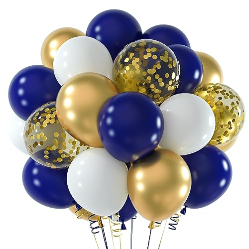 NEBURORA Blau und Gold Konfetti Luftballons 60 Stück 12 Zoll Metallic Gold Weiß und Blau Konfetti Luftballons mit Bändern für Geburtstagsfeier,Hochzeit,Abschlussfeier,Urlaub,Halloween NEBURORA Blau und Gold Konfetti Luftballons 60 Stück 12 Zoll Metallic Gold Weiß und Blau Konfetti Luftballons mit Bändern für Geburtstagsfeier,Hochzeit,Abschlussfeier,Urlaub,Halloween von NEBURORA