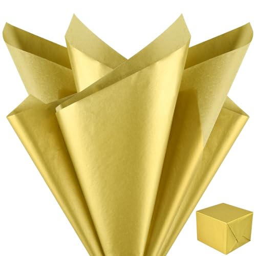 NEBURORA Metallic Gold Seidenpapier für Geschenktüten 60 Blatt Gold Geschenkpapier Großpackung 50 x 35 cm Gold-Verpackungspapier für Weihnachten,Geschenkpapier, Kunst,Geburtstag, Hochzeit, Dekoration NEBURORA Metallic Gold Seidenpapier für Geschenktüten 60 Blatt Gold Geschenkpapier Großpackung 50 x 35 cm Gold-Verpackungspapier für Weihnachten,Geschenkpapier, Kunst,Geburtstag, Hochzeit, Dekoration von NEBURORA