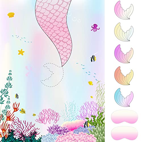NEBURORA Pin The Tail to The Mermaid mit 24 Schwänzen, Meerjungfrauen Themen Geburtstags Party,Weihnachtsparty Spiele für Kinder,Partyzubehör für Mädchen NEBURORA Pin The Tail to The Mermaid mit 24 Schwänzen, Meerjungfrauen Themen Geburtstags Party,Weihnachtsparty Spiele für Kinder,Partyzubehör für Mädchen von NEBURORA