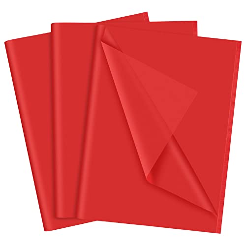 NEBURORA Rot Seidenpapier für Geschenktüten 60 Blatt rotes Seidenpapier Bulk 35 x 50 cm Weihnachten rotes Verpackungspapier für Geschenkpapier Füller Blumen Geburtsta Hochzeit Valentinstag Dekor (rot) von NEBURORA
