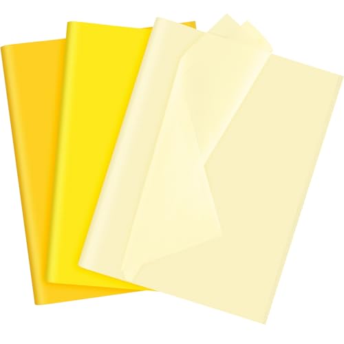 NEBURORA Sortiertes Gelbes Seidenpapier Set 60 Blatt Geschenkpapier Kunstpapier Kunsthandwerk 3 gelbe Farben für Sonnenblumen Mottoparty Dekorationen, DIY Herbst Thanksgiving Geschenkverpackung NEBURORA Sortiertes Gelbes Seidenpapier Set 60 Blatt Geschenkpapier Kunstpapier Kunsthandwerk 3 gelbe Farben für Sonnenblumen Mottoparty Dekorationen, DIY Herbst Thanksgiving Geschenkverpackung von NEBURORA