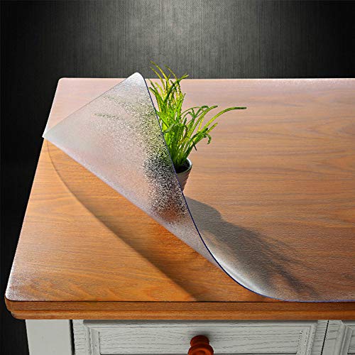 NECAUX Maßgeschneiderte, mattierte Tischabdeckung, 50 x 130 cm, 1,5 mm dicker Kunststoff, wasserabweisend, strapazierfähig, Schreibtischunterlage, rutschfester Tischdeckenschutz für Couchtisch von NECAUX