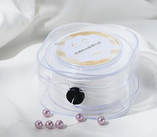 Elastischer Schmuckfaden, Elastische Perlenschnur, transparenter Perlenfaden, 0.8mm unsichtbarer Nylonfaden, reißfester Faden, Armband Gummiband, passend mit einer rotierenden Box, einfach zu bedienen von NECWHBST