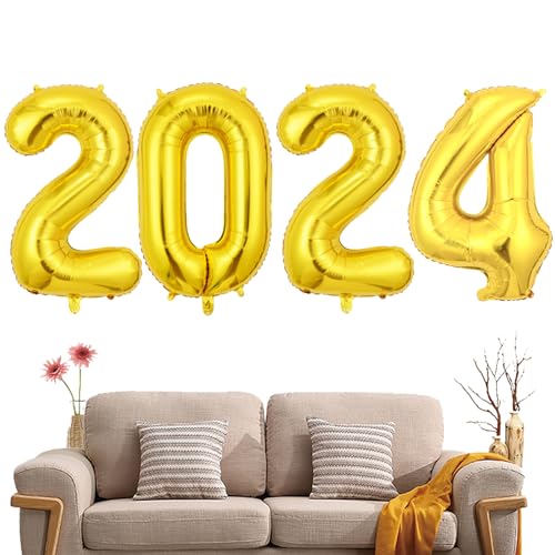 2024 -Ballons, 40-Zoll-Alphabet-Ballon, Ästhetisch glänzende große Universalballons 2024 -Ballons für Silvester Neecs von NEECS