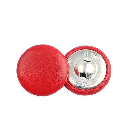 30 Stück 11–32mm Lederknöpfe zum Selbermachen, Nähen, Kleidungszubehör, Windjacke, Mantel, Sofa, weicher Knopf, Rot, 28mm von NEFLUM