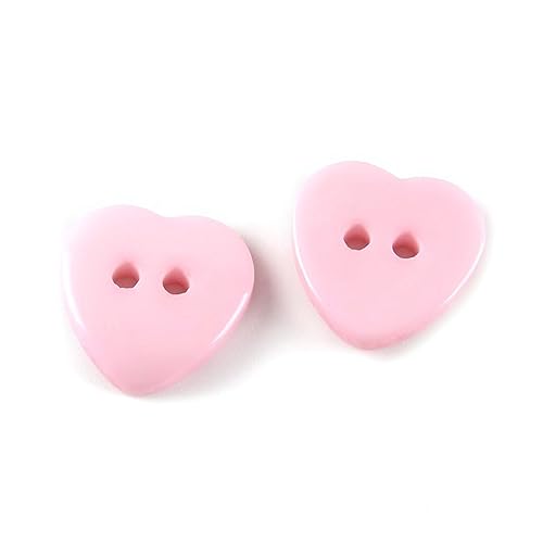 50 Stück 15mm Harz-Herzknöpfe mit 2 Löchern, Nähzubehör für Scrapbooking, Dekorationen, Knöpfe, Rosa, 15mm 50 Stück 15mm Harz-Herzknöpfe mit 2 Löchern, Nähzubehör für Scrapbooking, Dekorationen, Knöpfe, Rosa, 15mm von NEFLUM
