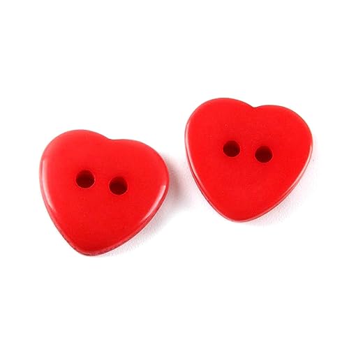 50 Stück 15mm Harz-Herzknöpfe mit 2 Löchern, Nähzubehör für Scrapbooking, Dekorationen, Knöpfe, Rot, 15mm 50 Stück 15mm Harz-Herzknöpfe mit 2 Löchern, Nähzubehör für Scrapbooking, Dekorationen, Knöpfe, Rot, 15mm von NEFLUM