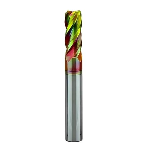 CNC-Bearbeitungswerkzeug HRC80 Schaftfräser Mit Hoher Härte, 4-schneidig, Wolframstahl, Hartmetall, Bunte Beschichtung, Runde Nase, Fräser,5R0,5x13x50 von NEFLUM