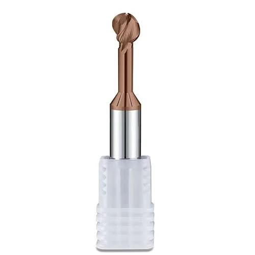 Gewölbter Kugelkopf, Wolframstahl Beschichteter Lollipop-Fräser, Hartmetall-CNC-Bogenfräser, Aluminium-Kugelkopffräser,R4,0x8Dx50L von NEFLUM