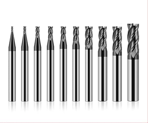 HRC50 4-Flöte 1,0 Mm-8,0 Mm 10-teilig/Set Fräser Wolframstahl Hartmetall Nanobeschichtung CNC-Maschine Flachschaftfräser Werkzeuge,1,5 Mm – 10 Stück von NEFLUM