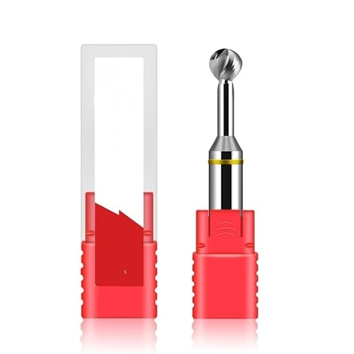 HRC55 2-Flöte Wolframstahl Hartmetall Aluminium Für Lollipop Kugelschaftfräser CNC-Bearbeitung Bogenschaftfräser Werkzeuge,R1,0x6Hx4Tx50L von NEFLUM