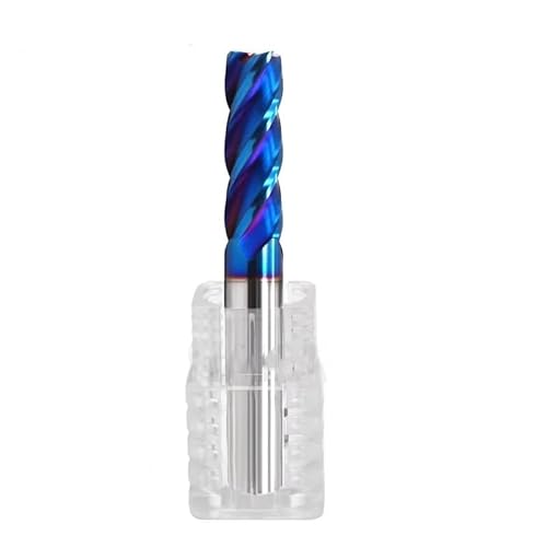 HRC70 Fräser Mit Blauer Nano-Beschichtung, 4-schneidig, Wolframstahl, Hartmetall, CNC-Maschinenbearbeitung, Flache Schaftfräser,5,0 Mm X 75 L von NEFLUM