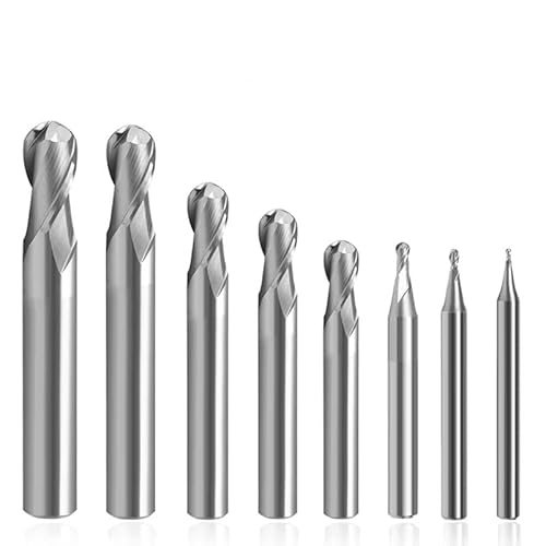 R0,5-R6,0 Mm 11-teiliges Set Wolframstahl-Kugelfräser HRC55 2-schneidig Für Aluminium-CNC-Bearbeitung Von Schaftfräsern R0,5-R6,0 Mm 11-teiliges Set Wolframstahl-Kugelfräser HRC55 2-schneidig Für Aluminium-CNC-Bearbeitung Von Schaftfräsern von NEFLUM