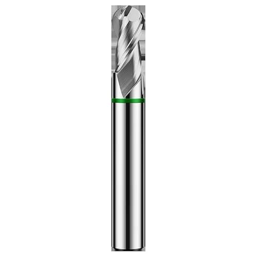 TGH-HRC50 2-Nuten-Farbkreis-Wolframstahlkarbid Für Aluminium-Fräser, CNC-Bearbeitungszentrum, Kugelfräser,R6x24x12Dx75L von NEFLUM