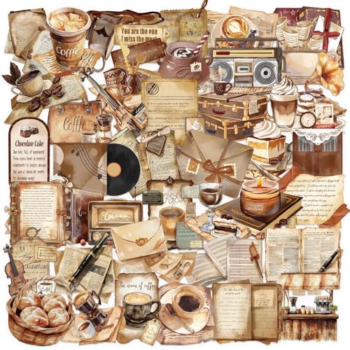 50Pcs Kaffee-Aufkleber, Vintage Kaffee-Thema Aufkleber, PET wasserdicht transparente Aufkleber für Wasserflaschen Laptops Bücher, Jugendliche und Erwachsene 50Pcs Kaffee-Aufkleber, Vintage Kaffee-Thema Aufkleber, PET wasserdicht transparente Aufkleber für Wasserflaschen Laptops Bücher, Jugendliche und Erwachsene von NEITWAY