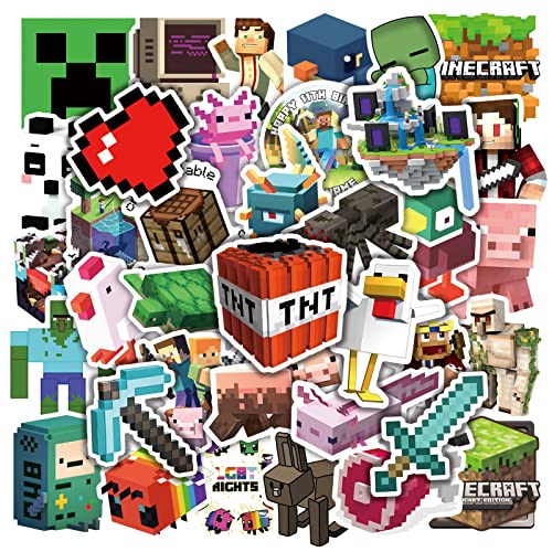 50pcs Minecraft Aufkleber, Cool Games Stickers, Vinyl Wasserdichte Graffiti Aufkleber für Laptop Gepäck Party Supplies, Kinder und Jugendliche von NEITWAY