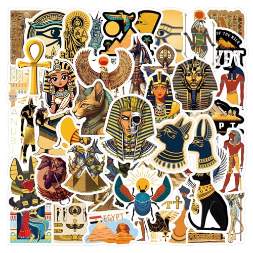 60 Stück Ägypten Aufkleber, Civilization Pyramide Sphinx Pharao Wasserfeste Vinyl Graffiti Decal für Laptop Skateboard Gepäck, Teens und Adults 60 Stück Ägypten Aufkleber, Civilization Pyramide Sphinx Pharao Wasserfeste Vinyl Graffiti Decal für Laptop Skateboard Gepäck, Teens und Adults von NEITWAY