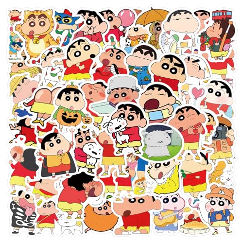 Japanische Cartoon-Aufkleber, Wachsmalstift, Shin-Chan, Anime, wasserdicht, Vinyl, niedliche Aufkleber für Laptop, Gepäck, Skateboard, Teenager, 60 Stück Japanische Cartoon-Aufkleber, Wachsmalstift, Shin-Chan, Anime, wasserdicht, Vinyl, niedliche Aufkleber für Laptop, Gepäck, Skateboard, Teenager, 60 Stück von NEITWAY