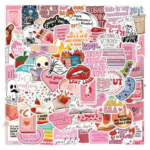 Smutty Bookish Aufkleber, 100 Stück Buchaufkleber, für Kindle, Rosa, Mädchen, würzig, Vinyl, Bookish, wasserdicht, ästhetische Aufkleber, für Computer Smutty Bookish Aufkleber, 100 Stück Buchaufkleber, für Kindle, Rosa, Mädchen, würzig, Vinyl, Bookish, wasserdicht, ästhetische Aufkleber, für Computer von NEITWAY