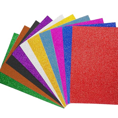 30 Stück A4 Glitzer-Kartonpapier – 10 lebendige Farben, dickes glitzerndes Bastelpapier für Bastelarbeiten, Scrapbooking, Kartenherstellung, Einladungen, Kunst- und Bastelprojekte 30 Stück A4 Glitzer-Kartonpapier – 10 lebendige Farben, dickes glitzerndes Bastelpapier für Bastelarbeiten, Scrapbooking, Kartenherstellung, Einladungen, Kunst- und Bastelprojekte von NEKAPLO