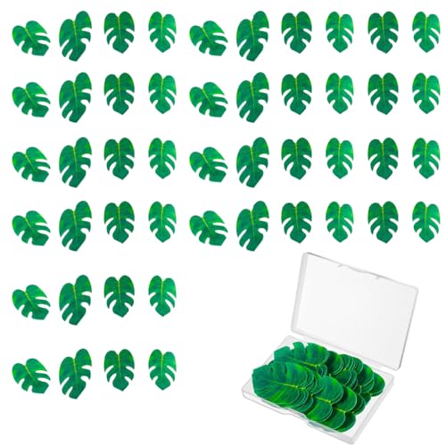 48 Stück tropische Papierblätter-Dekorationen – grüne Baumblätter für Sommergeburtstag, Dschungel-Thema und hawaiianische Partydekoration 48 Stück tropische Papierblätter-Dekorationen – grüne Baumblätter für Sommergeburtstag, Dschungel-Thema und hawaiianische Partydekoration von NEKAPLO