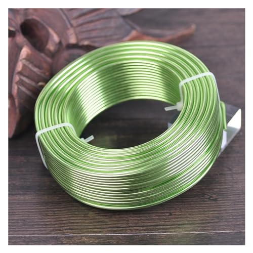 Aluminium-Gauge, 1 große Rolle, 0,8 mm/1,5 mm/2 mm/2,5 mm/3 mm, Aluminium, weiches Metall, Basteldraht für Schmuckherstellung, Basteln (Farbe: Hellgrün, Größe: 1,5 mm (95 m) von NEMAA