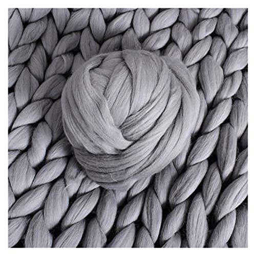 Sperrige Armstricken Wolle 1000g / Kugel super dicke klobige Garn-Filzgarn für Spinning Hand Strick-Spin-Garn-DIY-Decke (Color : Light grey) von NEMAA