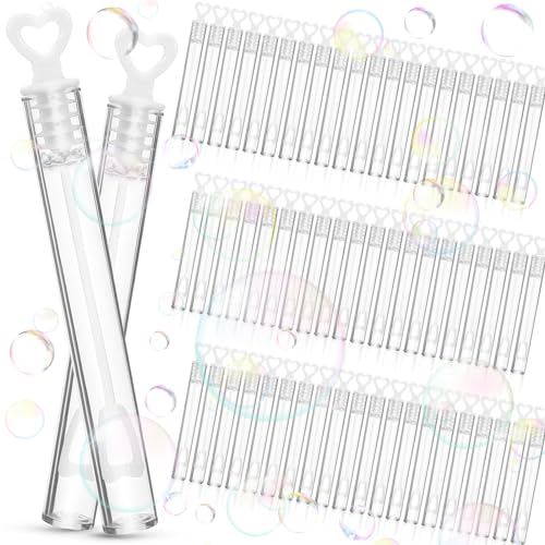 NEMMXUB 60 Stück Seifenblasen Hochzeit Seifenblasen Befüllt, Wedding Bubbles, Seifenblasen Hochzeit Set mit Herzgriff, Seifenblasen Herzform Mini Bubbles, für Hochzeit und Geburtstagsfeier von NEMMXUB