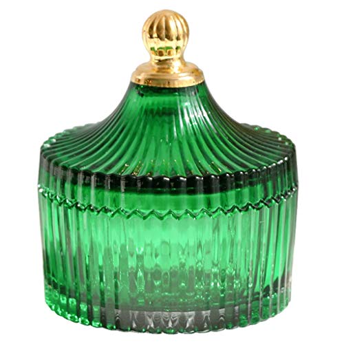NENYAO Schmuckkästchen, Organizer, grüne Schmuckschatulle, Glas-Schmuck-Aufbewahrungsbox mit lackiertem goldfarbenem Deckel, kleine Badezimmer-Uhr, Haarschmuck-Organizer für Muttertag NENYAO Schmuckkästchen, Organizer, grüne Schmuckschatulle, Glas-Schmuck-Aufbewahrungsbox mit lackiertem goldfarbenem Deckel, kleine Badezimmer-Uhr, Haarschmuck-Organizer für Muttertag von NENYAO