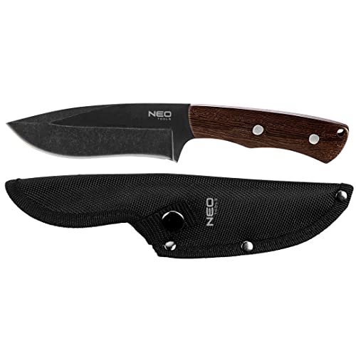 NEO TOOLS Survival Klappmesser 22 cm, Klinge 9 cm, faltbare Struktur, 420 Edelstahl, Multifunktional, Messer, Pfeife, Feuerstein, Ringschlüssel, Glasbrecher, Gürtelclip, Kunststoffgriff von NEO TOOLS
