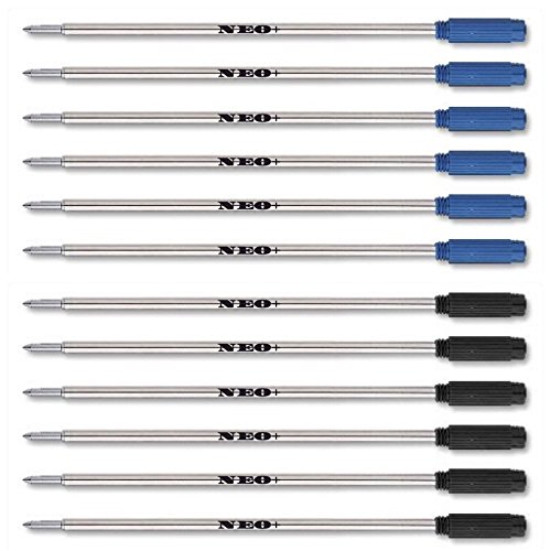 12 x Kugelschreiber Minen, mittelgroß, 0,7 mm, von Neo +, Kreuz mit 6 x BLACK INK, 6 x BLUE INK 12 x Kugelschreiber Minen, mittelgroß, 0,7 mm, von Neo +, Kreuz mit 6 x BLACK INK, 6 x BLUE INK von NEO+