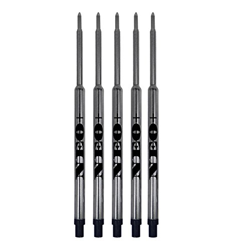 5 x Sätze Stift Minen für Waterman Kugelschreiber. Soft Roll Kugelschreiberminen für (5 Stift Minen schwarze Tinte) von NEO+