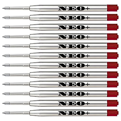 Hochwertige Kugelschreiber-Nachfüllungen, billig, aber langlebig, mittlerer Punkt. Kompatibel mit Parker Kugelschreiber auch. G2 style (12 x Rot Tinte) von NEO+