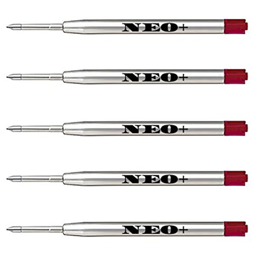 Hochwertige Kugelschreiber-Nachfüllungen, billig, aber langlebig, mittlerer Punkt. Kompatibel mit Parker Kugelschreiber auch. G2 style (5 x Rot Tinte) von NEO+