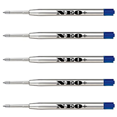 Hochwertige Kugelschreibernachfüllungen, kostengünstig, aber langlebig, mittelgroß. Kompatibel mit Parker Kugelschreiber. G2 Style Nachfüllung Made in Germany (5 x BLAUE TINTE) von NEO+