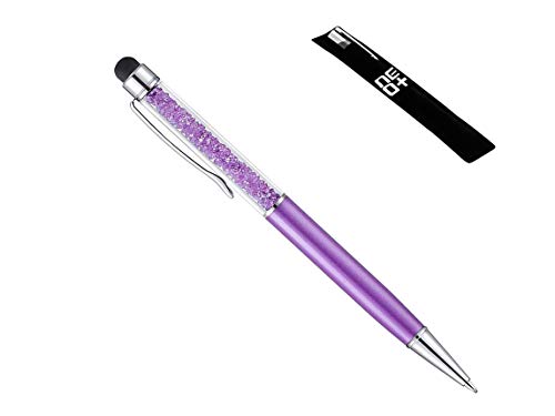 Hochwertiger kapazitiver 2-in-1-Touchscreen-Stift und Kugelschreiber mit Kristallen. Stift beutel und Stift Nachfüllung enthalten (DUNKELVIOLETT) von NEO+
