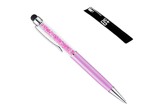 Hochwertiger kapazitiver 2-in-1-Touchscreen-Stift und Kugelschreiber mit Kristallen. Stift beutel und Stift Nachfüllung enthalten (VIOLA CHIARO) von NEO+