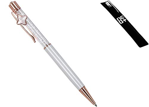 Kugelschreiber, mit Swarovski-Kristallen, 1 Ersatzminen und Stiftebeutel WHITE PENDANT Weißer Anhänger von NEO+