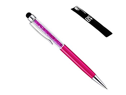 NEO+ Hochwertiger kapazitiver 2-in-1-Touchscreen-Stift und Kugelschreiber mit Kristallen. Stift beutel und Stift Nachfüllung enthalten (FUCHSIE) von NEO+