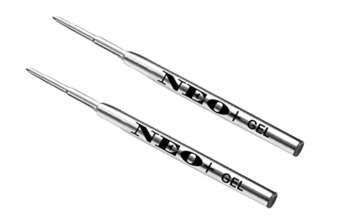 NEO+ Kugelschreiberminen kompatibel mit Montblanc Kugelschreibern. Ersatzminen in blauer Geltinte mit 0,5 mm Spitze, kompatibel mit Montblanc Biros, 2 x blaue Gel-Tinte Kugelschreiberminen von NEO+