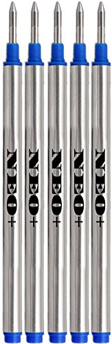 NEO+ Nachfüllen des Stifts Kompatibel mit MontBlanc Rollerball Kugelschreibern: Solitaire, Noblesse, Generation, Scent, Bohème, Classic, StarWalker, Jinhao, Gullor ROLLERBALL (5 BLAUW TINTEN) von NEO+