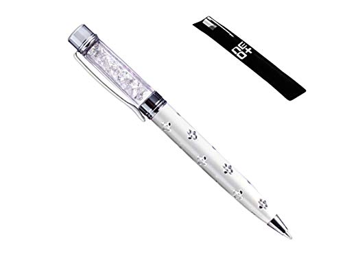 Qualitäts-Kugelschreiber mit Swarovski-Kristallen. FREIE NACHFÜLLUNG (WEISS) von NEO+
