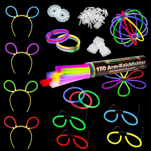 NEON FUN Knicklichter XL Party Box, umfassendes Partyoutfit für 4 Personen Brillen Ohren und vieles mehr Testurteil 1,4 sehr gut für Kinder Feier Geburtstag Festival, Menge:1 Rolle von NEON FUN