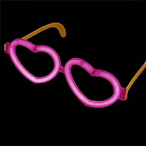 NEON FUN 10 x Knicklichter Herzbrillen | PINK | 8h | Geprüfte Qualität | Testurteil 1,4 sehr gut | Party Brillen, Menge:10 Stück von NEON FUN