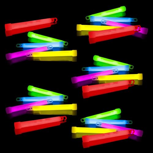 NEON FUN 25 Dicke Maxi Power Knicklichter | 5 Farben Mix | 8h Leuchtdauer | 150x15 mm | Geprüfte Qualität | Testurteil 1,4 sehr gut von NEON FUN