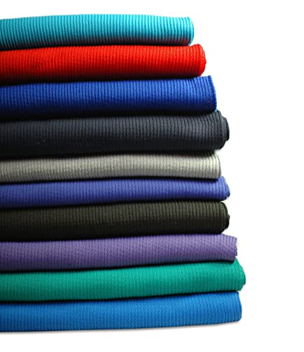 Neotrims UK Rippstrick-Bund, Stretchmaterial, 2 x 2 gerippter Polyester-Jerseystoff Revamp Taillenbund und Bündchen an alten Jacken 11 Farben, Rot, 1 Meter von NEOTRIMS