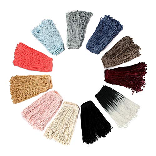 Seidige Viskose-Fransen,Wunderschön weicher Griff und fließender Fall,Fühlt sich luxuriös an,15cms tropfen in 11 einfarbigen dunklen Farben & Einzigartige Zweifarbigkeit. [Taupe,2YD] von NEOTRIMS