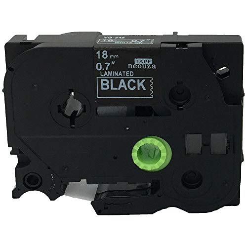 Etikettenband für Brother P-Touch TZe Tz, Weiß auf Schwarz, 6 mm 9 mm 12 mm 18 mm 24 mm 36 mm alle Größen TZe-345 18mm schwarz / weiß von NEOUZA