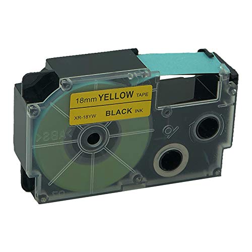 Etikettierband für Casio EZ-Label, 18 mm, Schwarz auf Gelb, XR-18YW1, 8 m von NEOUZA
